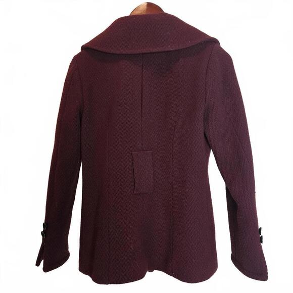 Soi & Kyo Women's Burgundy Peacoat - Picture 2 of 7